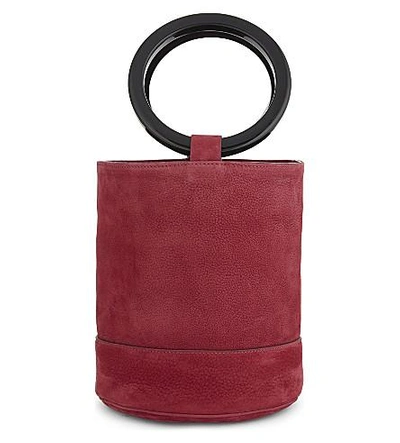 Shop Simon Miller Bonsai 20 Medium Ii Nubuck Bucket Bag In Ruby Pink