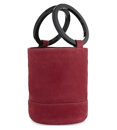 Shop Simon Miller Bonsai 20 Medium Ii Nubuck Bucket Bag In Ruby Pink