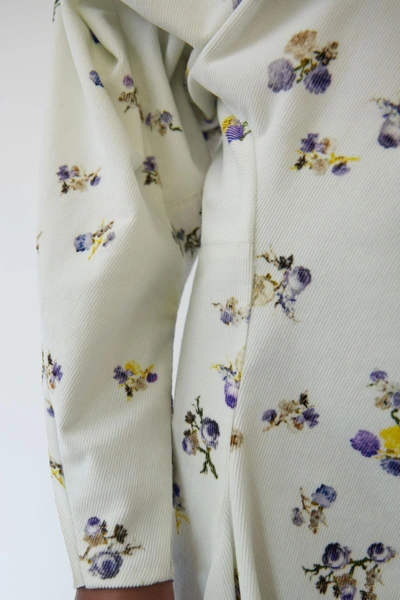 Shop Acne Studios Dragica Corduroy Small Flower Off White