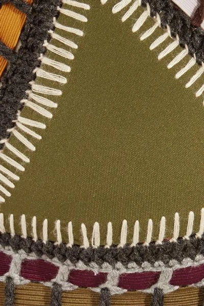 Shop Kiini Wren Crochet-trimmed Bikini Briefs In Army Green