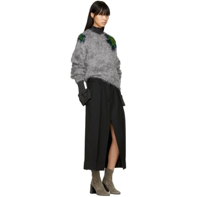 Shop Acne Studios Grey Raine Open Back Turtleneck