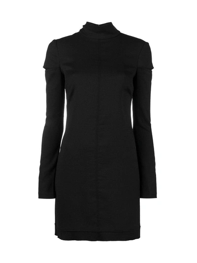 Shop Helmut Lang Mini Dress With Cut-out Shoulders In Black