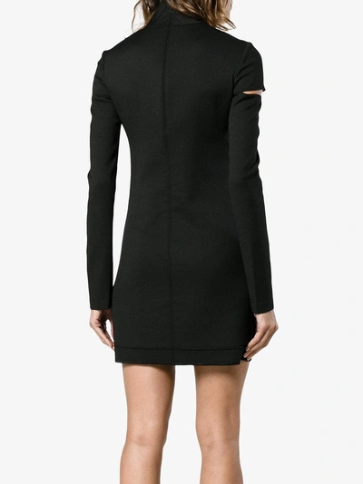 Shop Helmut Lang Mini Dress With Cut-out Shoulders In Black
