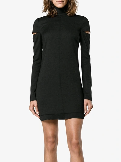 Shop Helmut Lang Mini Dress With Cut-out Shoulders In Black