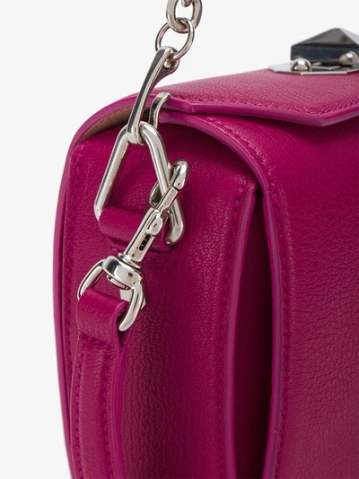 Shop Alexander Mcqueen Pink Box 19 Leather Shoulder Bag In Pink&purple