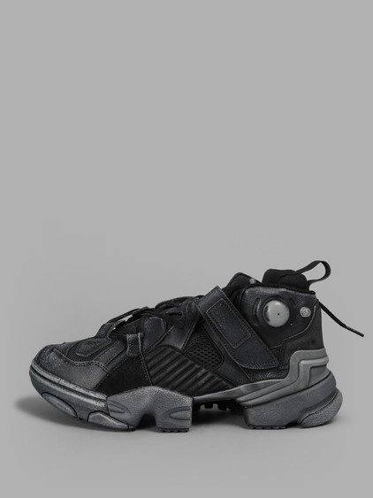 reebok genetically modified pump suede and leather sneakers