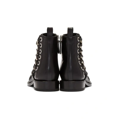 Shop Alexander Mcqueen Black Braided Chain Boots