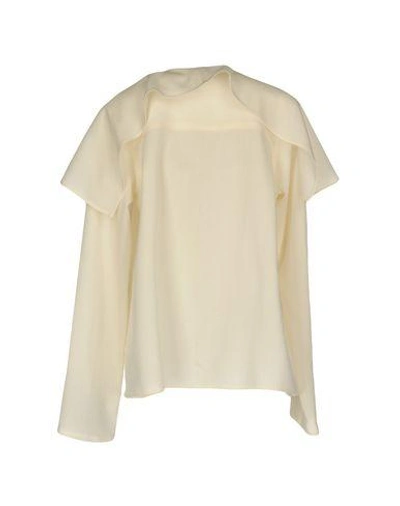 Shop Lemaire Shirts In Ivory