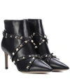 VALENTINO GARAVANI STUDWRAP LEATHER ANKLE BOOTS,P00283728