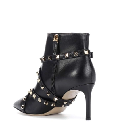 Shop Valentino Studwrap Leather Ankle Boots In Black