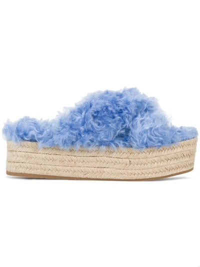 Shop Miu Miu Platform Espadrille Sandals