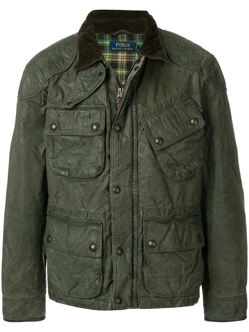 ralph lauren waxed biker jacket