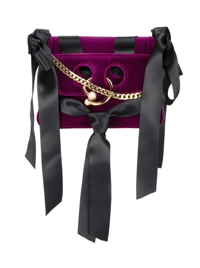 Shop Jw Anderson Mini Purple Bow Pierce Messenger Bag