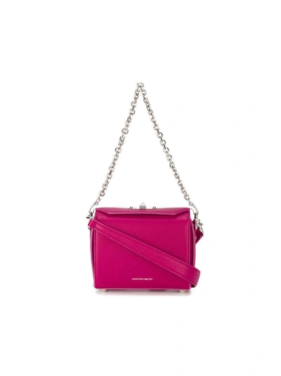 Shop Alexander Mcqueen Pink Box 19 Leather Shoulder Bag