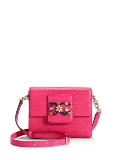 Shop Dolce & Gabbana Logo Leather Mini Bag In Fuchsia
