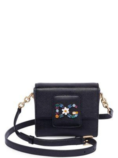 Shop Dolce & Gabbana Logo Leather Mini Bag In Fuchsia