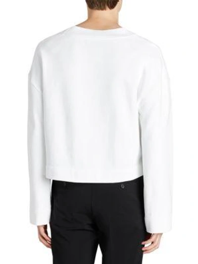 Shop Burberry Cropped Sweatshirt In Optic White
