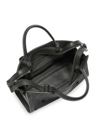 Shop Balenciaga Blackout Leather Satchel In Noir