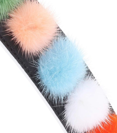 Shop Fendi Strap You Leather Shoulder Strap In Multicoloured