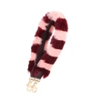 DOLCE & GABBANA STRIPED FUR AND LEATHER BAG STRAP,P00284166