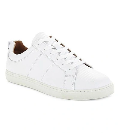 Shop Whistles Koki Lizard-embossed Leather Low-top Sneakers In White