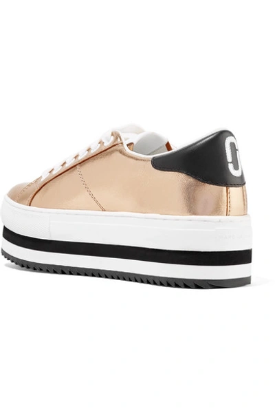 Shop Marc Jacobs Grande Metallic Leather Platform Sneakers