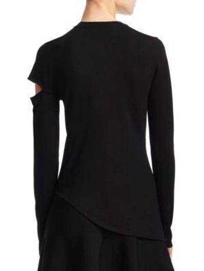 Shop Proenza Schouler Cutout Sleeve Sweater In Black