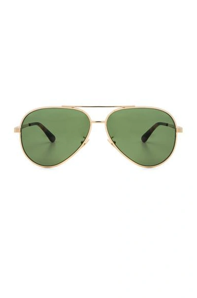 Shop Saint Laurent Zero Aviator Sunglasses In Gold