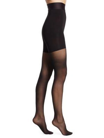 Shop Donna Karan High-waisted Toner Sheer Tights With Restore Technology™ In Black