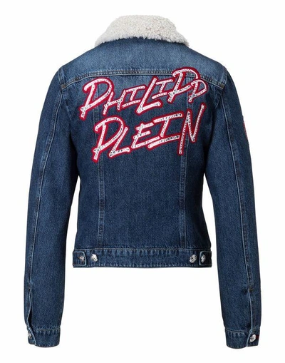 Shop Philipp Plein Denim Jacket "cryer"