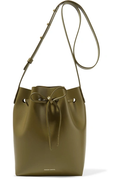 Shop Mansur Gavriel Mini Leather Bucket Bag