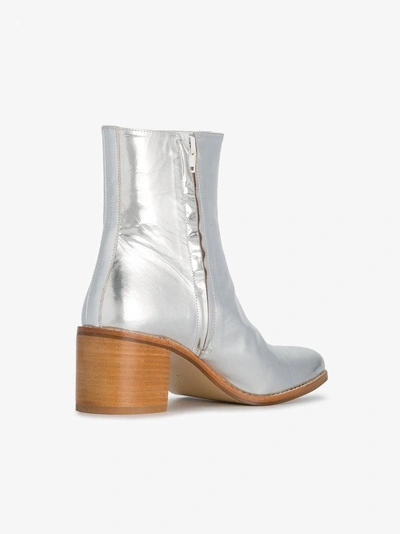 Shop Maryam Nassir Zadeh Silver Patent Leather Fiorenza 60 Boots