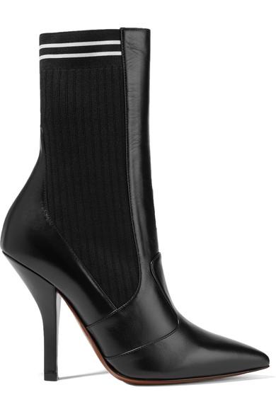 fendi stretch knit ankle boots