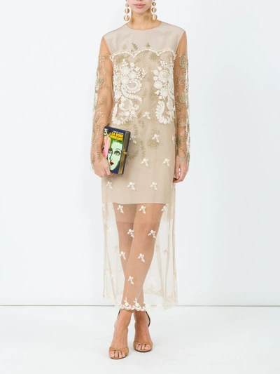 Shop Stella Mccartney Nude Lace Tulle Dress