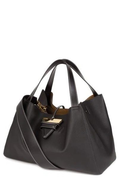 Shop Loewe Barcelona Leather Tote - Black