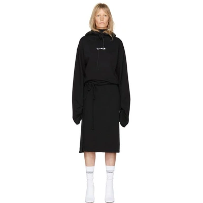 Shop Vetements Black Hoodie Wrap Dress