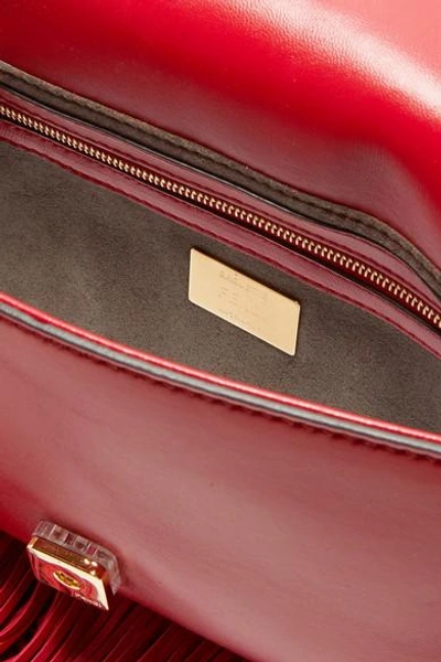 Shop Fendi Baguette Fringed Leather Shoulder Bag