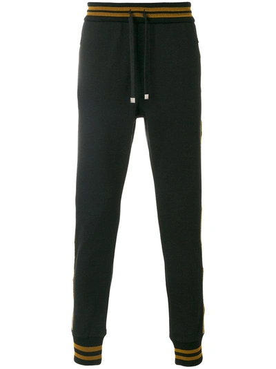 Shop Dolce & Gabbana - Metallic Detail Track Pants  In Black