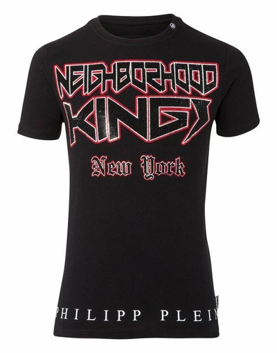 Shop Philipp Plein T-shirt Round Neck Ss "new York Stones"