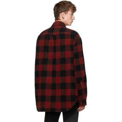 Vetements Oversized Checked Wool-blend Shirt In Red | ModeSens