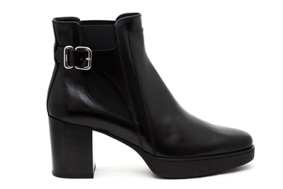 Shop Tod's Buckled Ankle Boots In Black