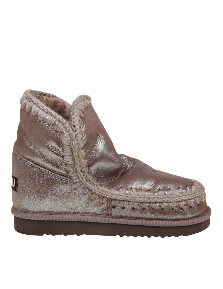 Mou Eskimo 18 Metallic Shearling Boots Color Brown ModeSens