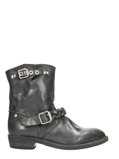 Shop Golden Goose Biker-s Ankle Boots In Black Leather