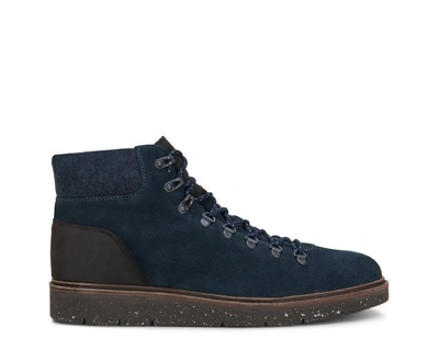 Shop Hogan Hiking H334 Suede Ankle Boots With Trekking-inspired Metal Eyelets In Blue