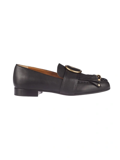 Shop Chloé Short Olly Flat Loafers In Black