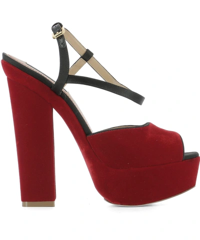 Shop Dsquared2 Red Velvet Sandals