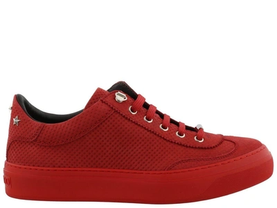 Shop Jimmy Choo Ace Sneaker In Red-stell