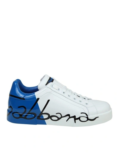 Shop Dolce & Gabbana Sneakers London With Logo Color White - Bluette In White-bluette