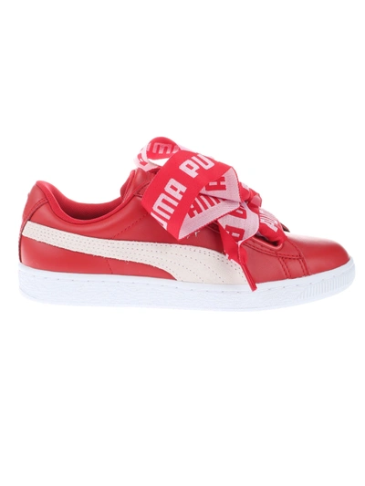 Puma Branded Laces Low Top Sneakers In Red | ModeSens