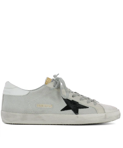 Shop Golden Goose White Fabric Sneakers